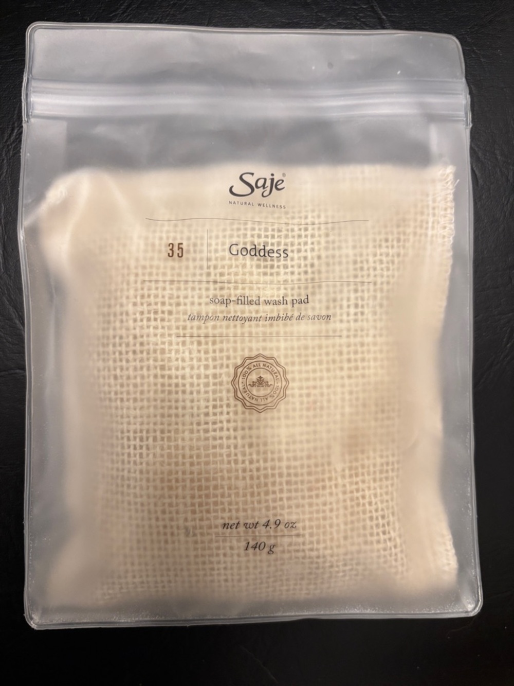 Saje Goddess Soap-Filled Wash Pad - New In Bag